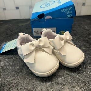 Stride Rite White Bow Toddler Slip-On Shoes
